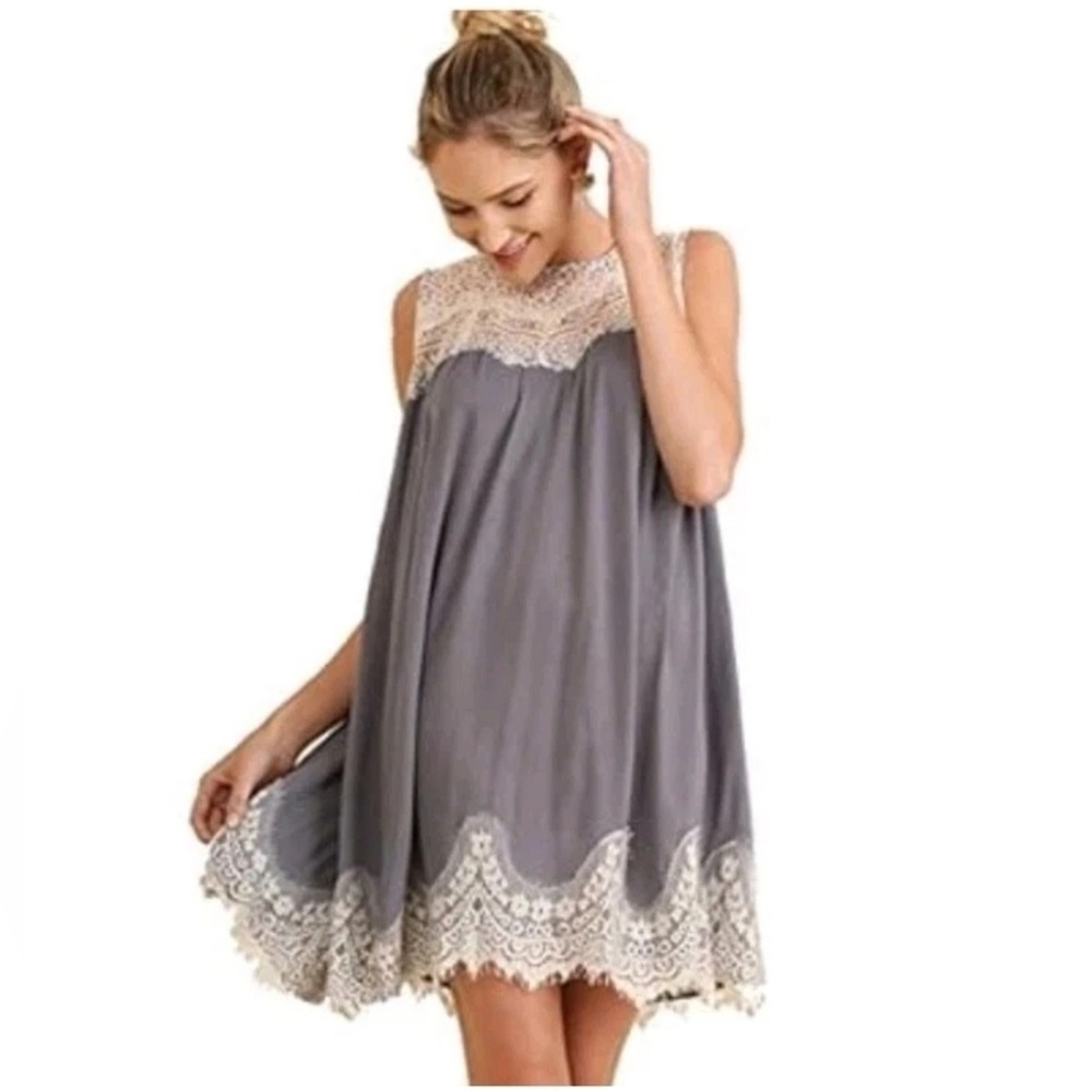 Umgee Womens Dress Prarie Boho Dress Festival Ready Romantic Lace Feminine Sz S
